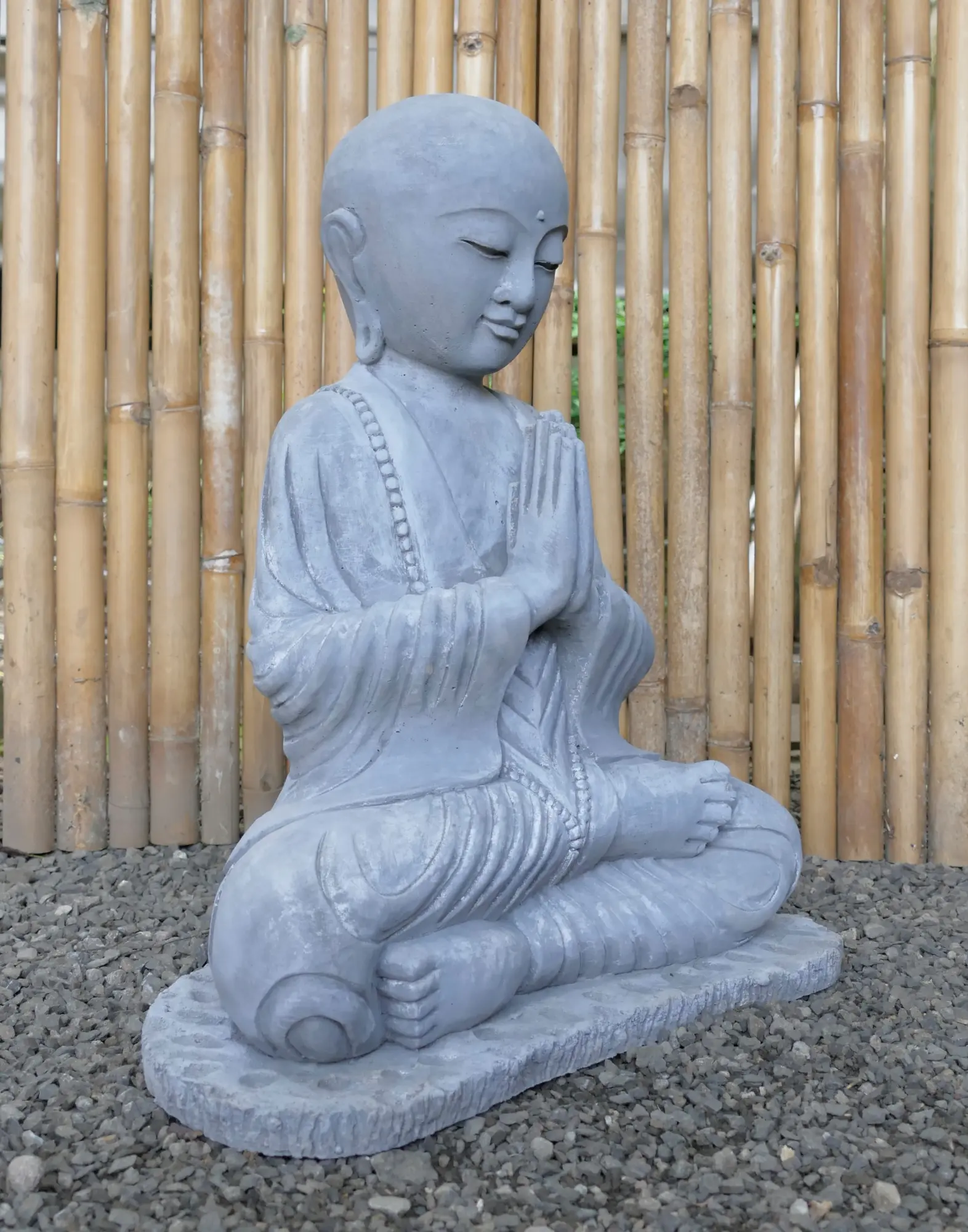  Product image 9 of the product “Lokesh - Seated Monk no hair, 64 cm H | cast stone ”